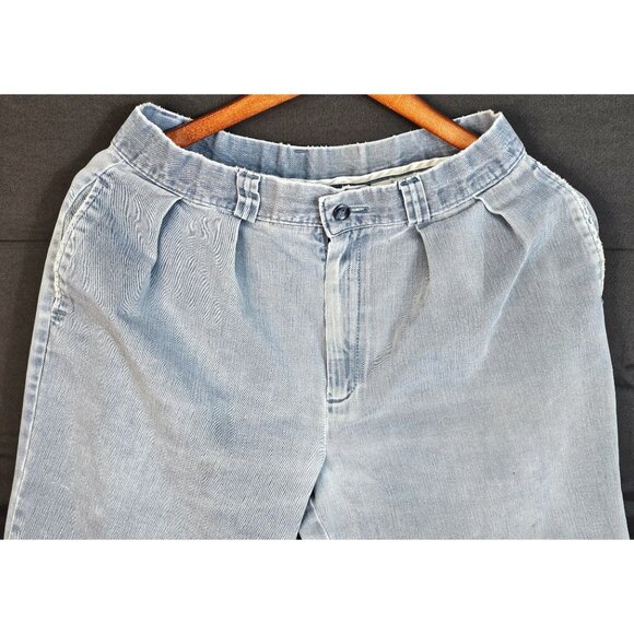 NOS Vintage 90s Streetwear Mens 34x30 Pleated Acid Wash Tapered Leg Denim Jeans - Picture 4 of 12